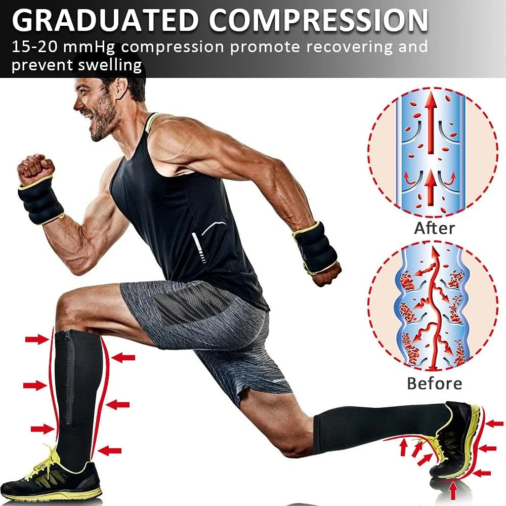 Zipper Compression Socks for Men & Women - Enhance Blood Circulation, Alleviate Pain & Swelling!