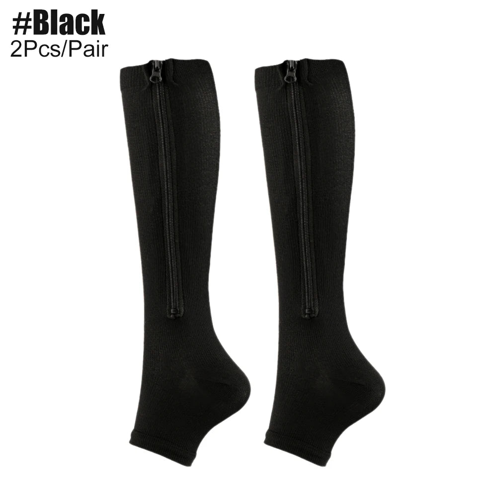 Zipper Compression Socks for Men & Women - Enhance Blood Circulation, Alleviate Pain & Swelling!