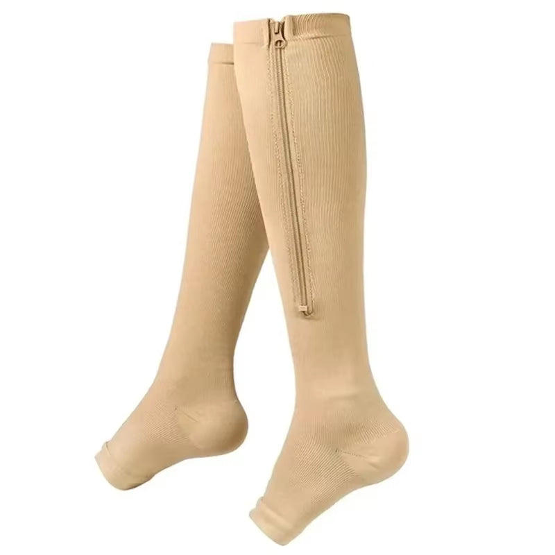 Zipper Compression Socks for Enhanced Blood Circulation and Pain Relief - Unisex, 1 Pair
