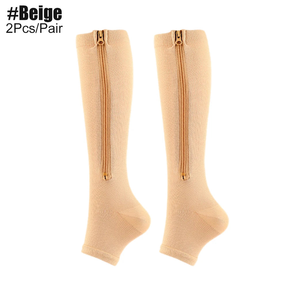 Zipper Compression Socks for Men & Women - Enhance Blood Circulation, Alleviate Pain & Swelling!