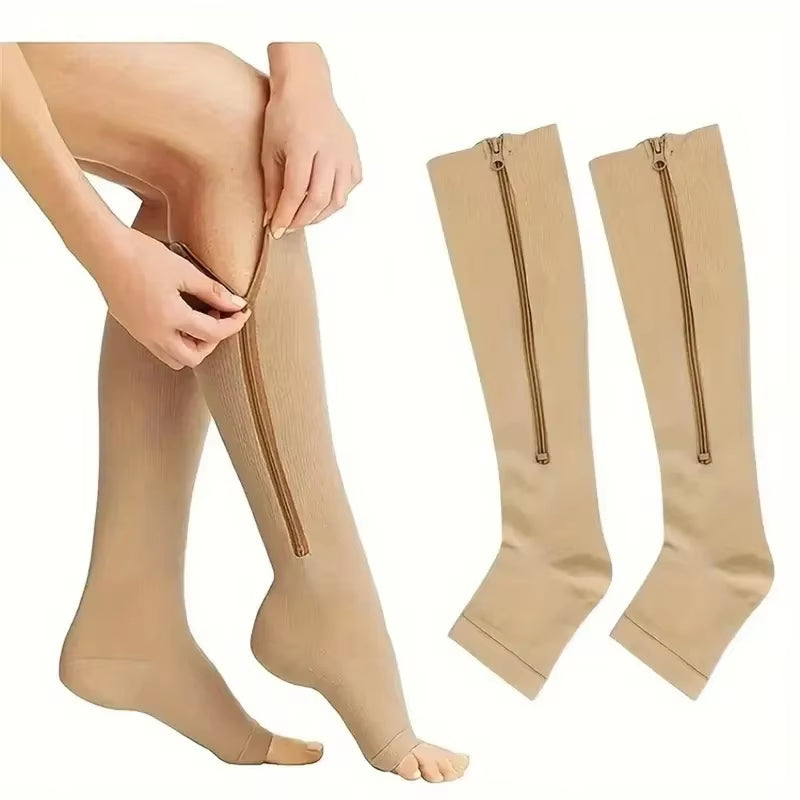 Zipper Compression Socks for Enhanced Blood Circulation and Pain Relief - Unisex, 1 Pair